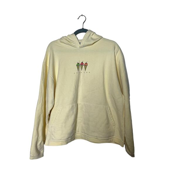 Soft As A Grape Ice Cream Cape Cod Pullover Hoodie Women's Size M Yellow Cotton - Picture 1 of 5